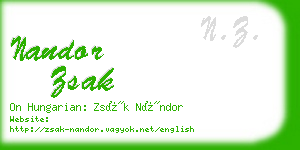 nandor zsak business card